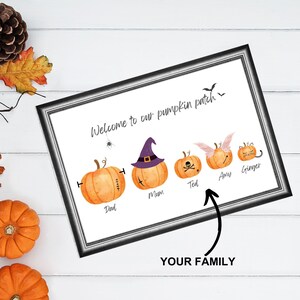 Family Pumpkin Patch print, Halloween Autumn Decor, Personalised Fall Poster, Fall Decor, Fall Home, Halloween, Personalised Gift