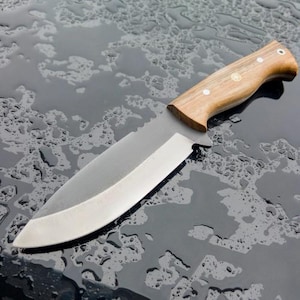 Hand Forged Bushcraft Knife, Camping Knife with Leather Sheath, Full Tang Blade Knife, Tactical Knife For Men, Handmade Gift for Groomsmen image 10