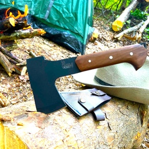 Small Outdoor Hatchet - Lightweight Survival Axe/Hatchet with Black-Oxide Coated Carbon Stainless Blade
