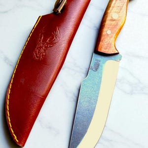 Handmade Bushcraft & Hunting Knife, Carbon Steel Camping Survival Blade, Outdoor Gift for Men, Groomsmen Gift, Best Knife for Gift