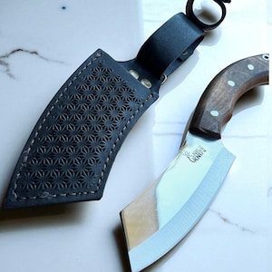 Custom Engraved Nessmuk Knife, Handmade Bushcraft Camping Blade with Rosewood Handle, Full Tang Hunting Knife, Gift for Outdoorsmen