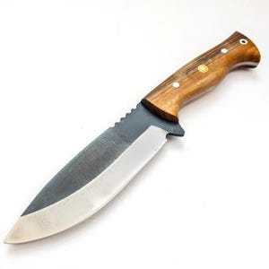 Hand Forged Bushcraft Knife, Camping Knife with Leather Sheath, Full Tang Blade Knife, Tactical Knife For Men, Handmade Gift for Groomsmen image 6