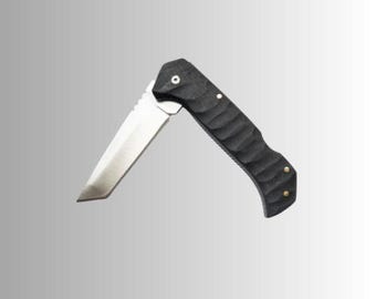 Tanto Folding Knife, Japanese Higo Style Pocket Knife, Engraved Tactical Knife for Men, Hunting-Camping-Outdoor Pocket Knife