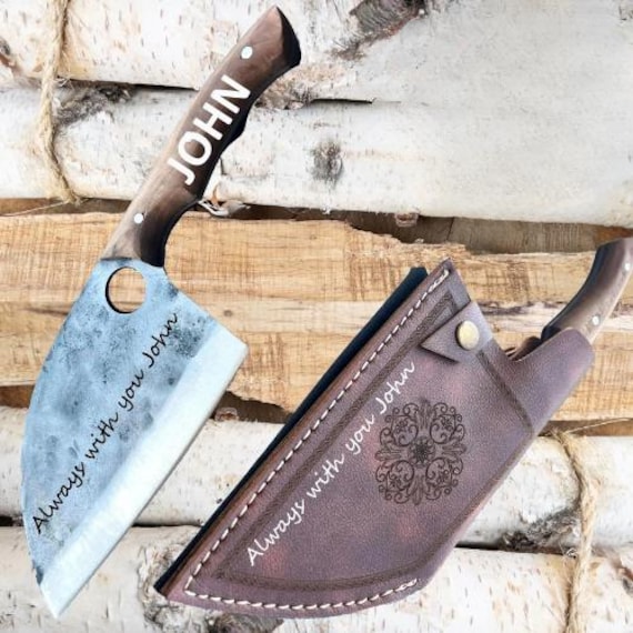 Hand Forged Serbian Almazan Style Knife, Butcher Cleaver With
