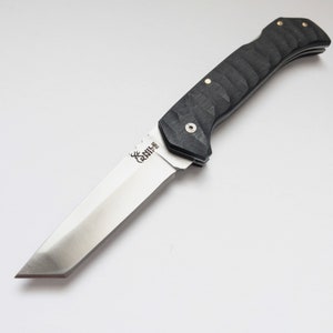 Nile, Japanese Higo Knife, Personalized Tanto Folding Knife with Sheath, Engraved Pocket Knife, Custom Tactical Survival Knife, Unique Knife