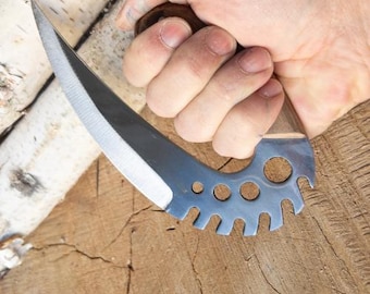 Handmade Karambit Knife, Riddick Knife, Engraved Carbon Steel Tactical Hunting Knife, Tactical Knife Gift For Him, Great Quality Gift Knife