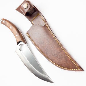 Handmade German Steel Cleaver Knife: Rustic Butcher Knife