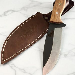 Nile, Custom Handmade Hunting Knife, Bushcraft & Survival Knife with Leather Sheath, Best Outdoor Gift for Men, Groomsmen and Camper Gift
