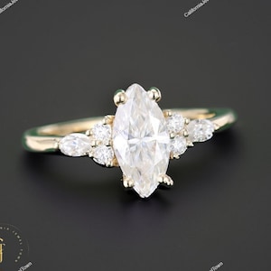 Marquise Engagement Ring Fake Etsy