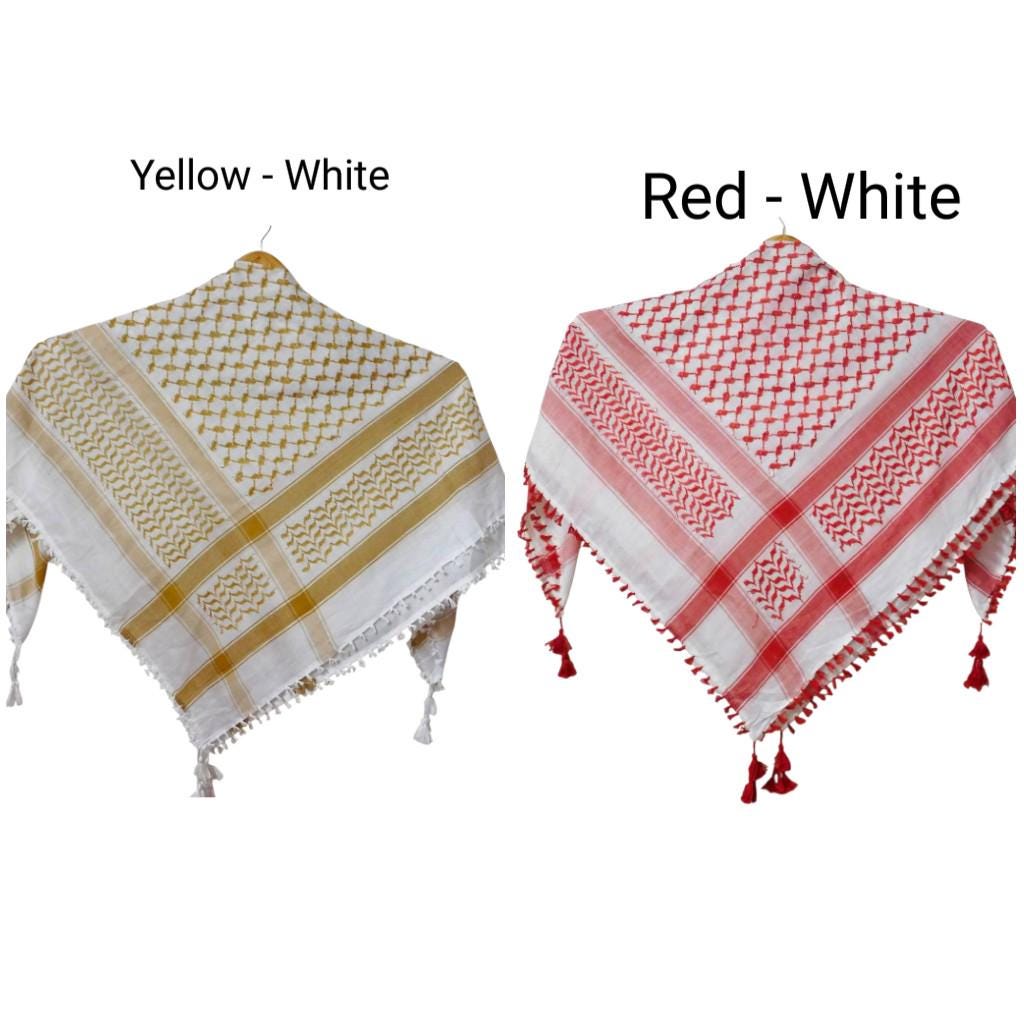 Shemagh Palestine Vert Original - Marque Mil-Tec En Coton - Unisexe 47x47 Pouces