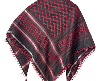Keffiyeh Palestine Scarf Style, Cotton Arafat Hatta Arab Style Headscarf for Men and Women, Traditional Shemagh with Tassels Gifts for Him