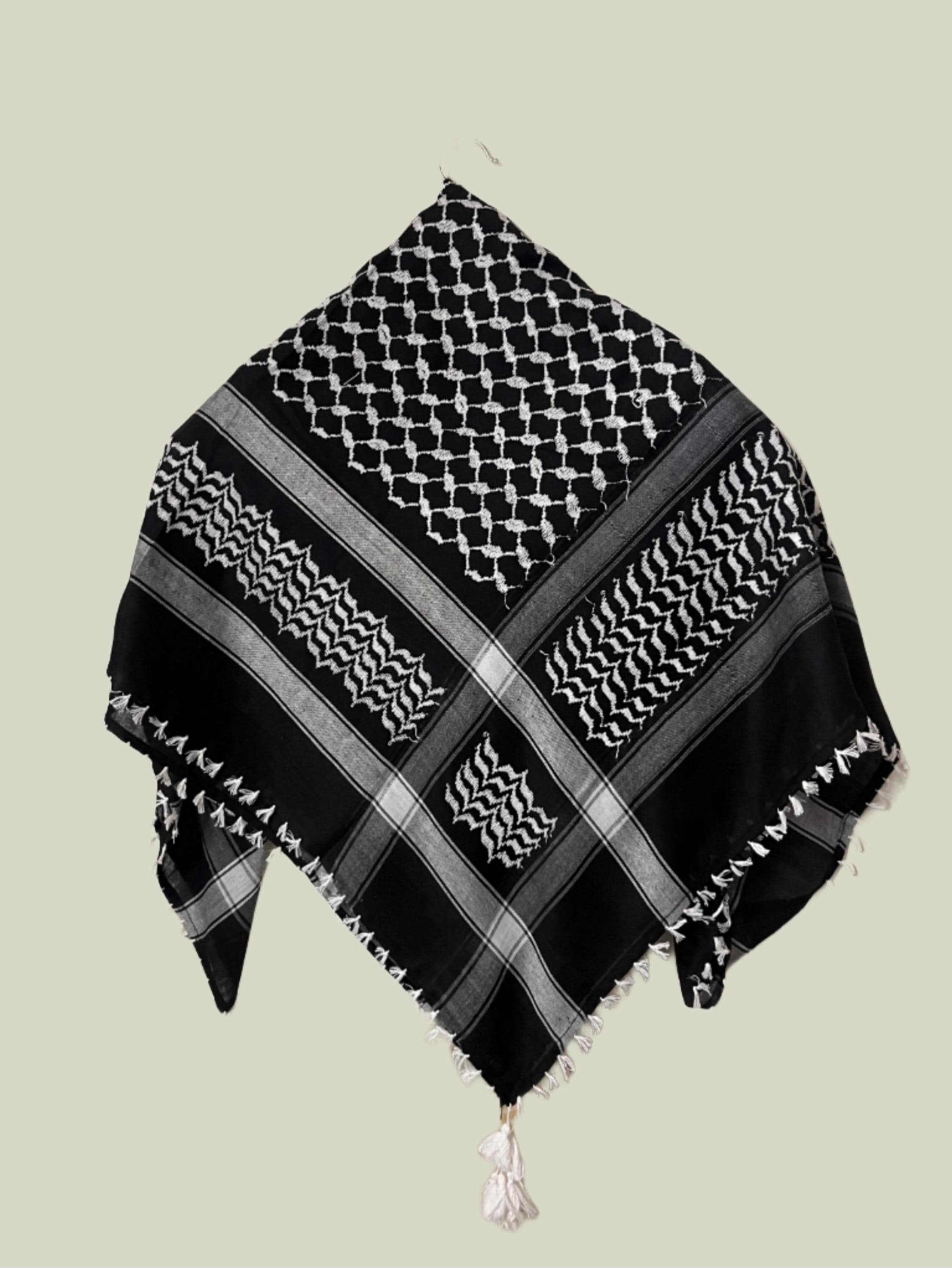 jamgeery Kefiah Palestinese, Sciarpa Palestinese Unisex Shemagh Arabo Traspirante Involucro Arabo Per Uomo Donna, 136x133cm