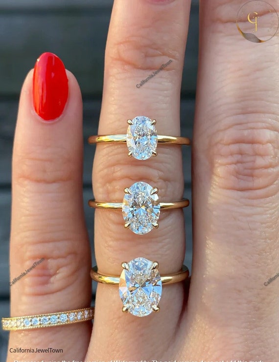 carats 3,25 carats carats carats diamant taille ovale bague de  fiançailles moissanite gros diamants bague simulée solitaire promesse bague