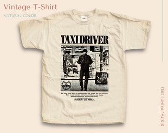 Vintage TShirt Taxi Driver V2 NATURAL color Uomo Donna Unisex T-Shirt Stampa Digitale Taglie S M L XL 2XL 3XL 4XL 5XL