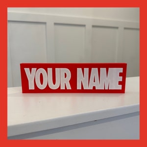 3D printed Hero style name plate