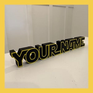 3D printed Space style custom name plate