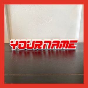 3D printed Sports style custom name plate