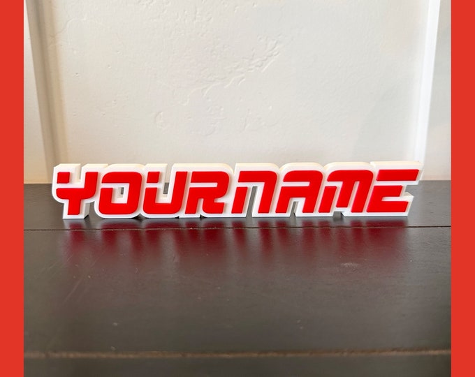 3D printed Sports style custom name plate