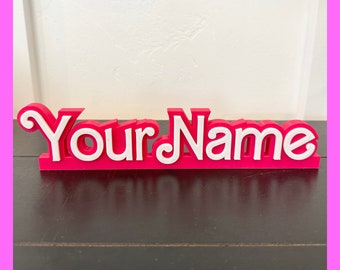 3D printed Doll style custom name plate