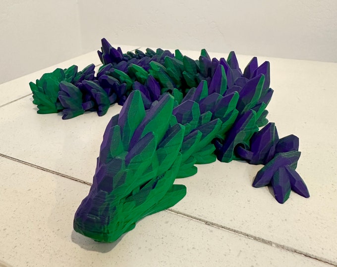 Giant 3D Printed Gemstone Dragon (purple/green) Etsy