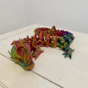 Giant 3D printed Rose Dragon (red/yellow/blue)