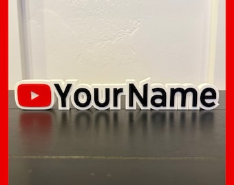 Placa de identificación personalizada para streaming impresa en 3D