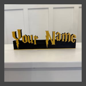 3D-geprint naamplaatje in tovenaarstijl