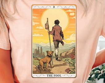 The Fool Tarot T Shirt, Rider Waite Tarot Deck Card Shirt, Witchy Wild Shirt, Vintage Astrology Ts, Folklore Goth Shirt, Mystical Hippie