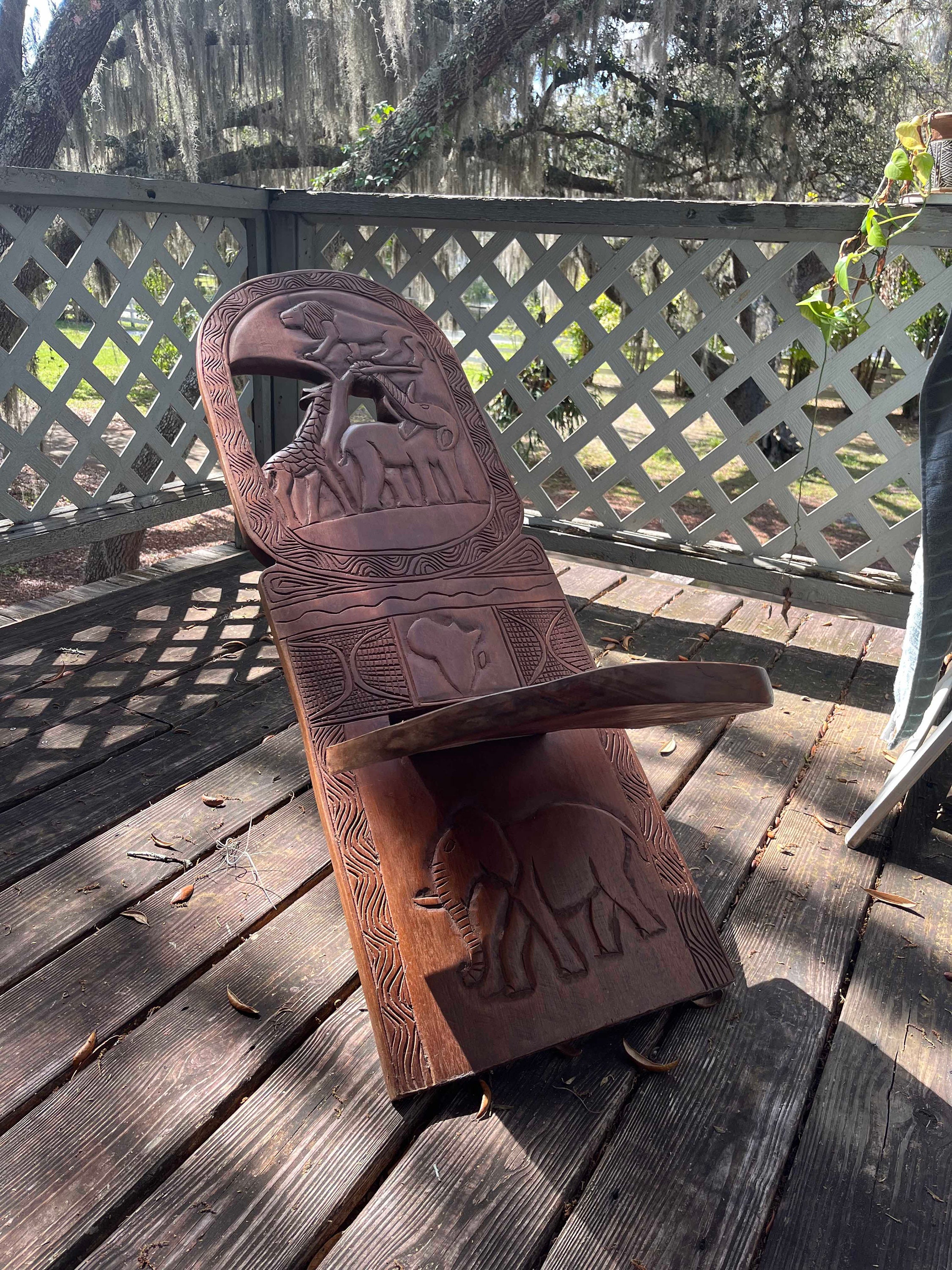 VINTAGE Tribal Hand Carved African Chair - Etsy