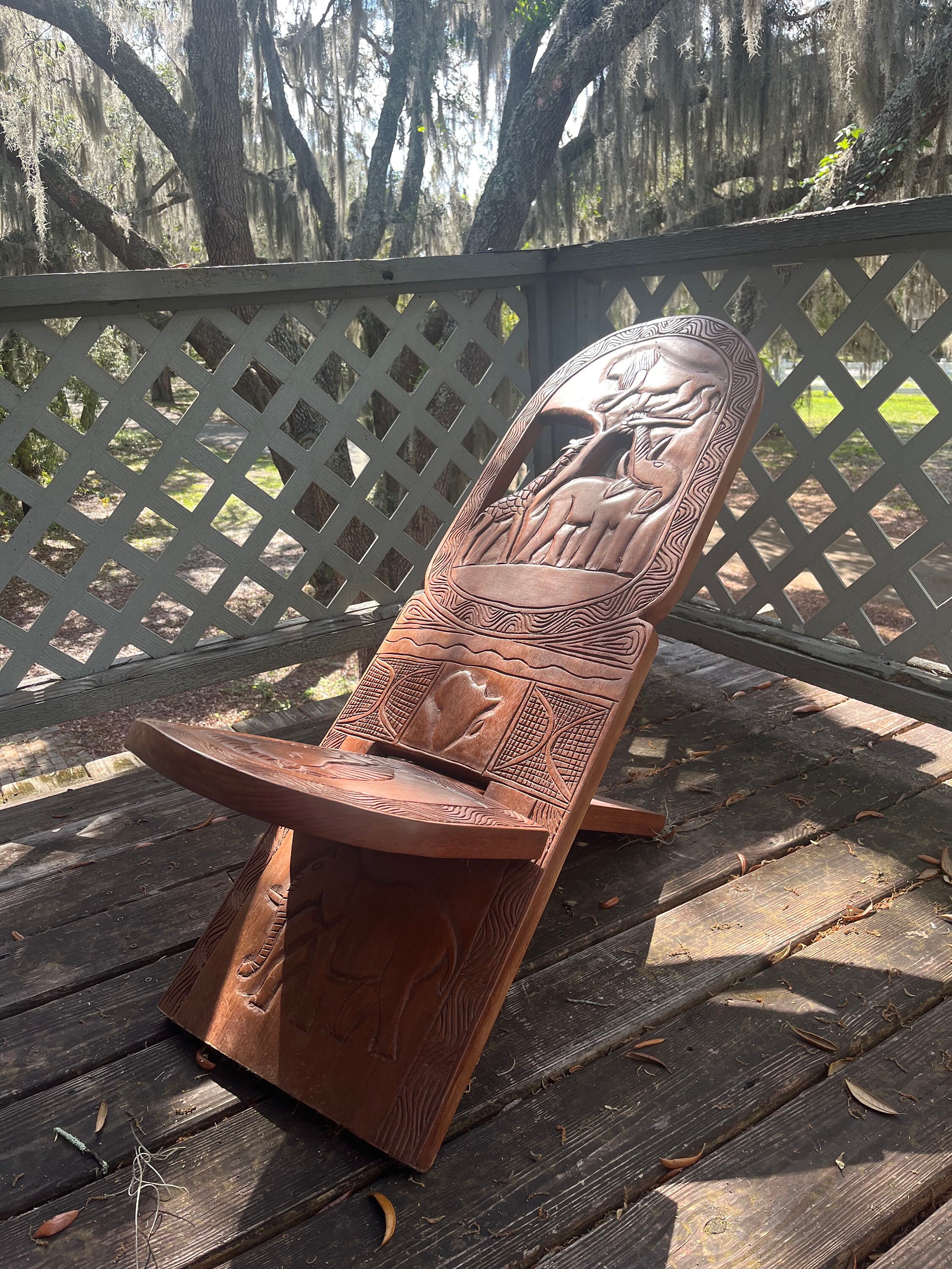 VINTAGE Tribal Hand Carved African Chair - Etsy