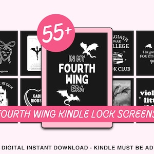 55+ Fourth Wing The Empyrean Series Full Screen Kindle Lock Screen Bundle, Ready-Made Digital Download Kindle Wallpapers, Kindle Accessories