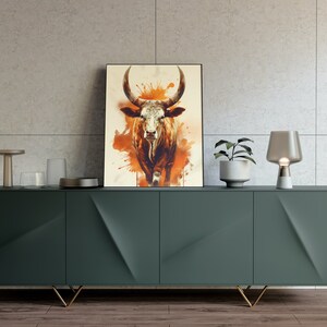 Longhorn Wall Art , Texas Art, Digital Instant Download , Home Decor , 8 Unique Posters
