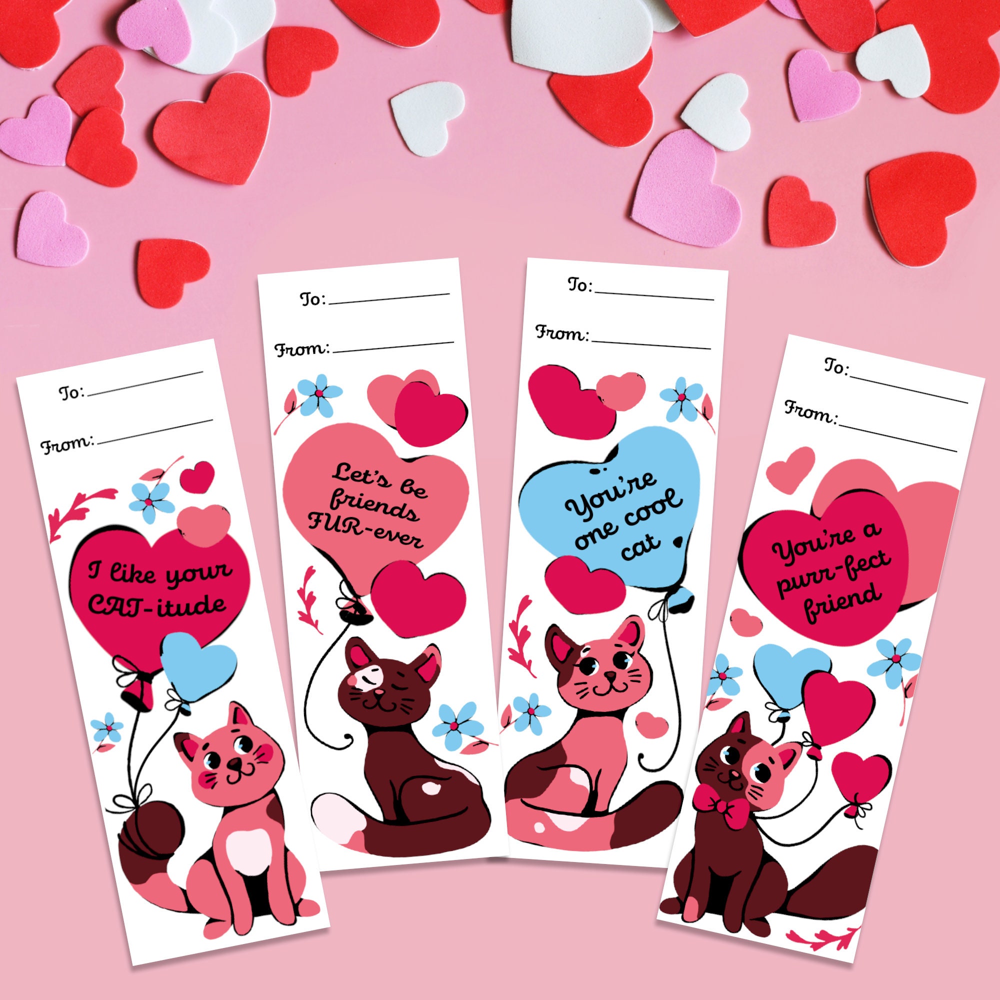 Valentine's Day Bookmarks for Kids, Color Your Own Valentine Bookmark ...