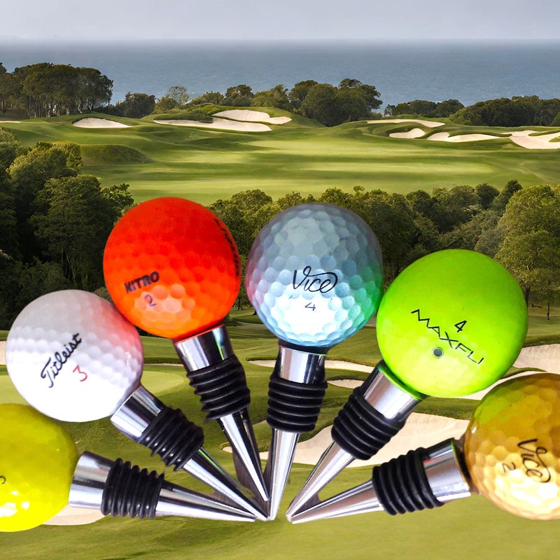 Novelty golf ball wine bottle stopper, Christmas Golf gift, Birthday gift, Golf gift for him, Golf gift for her, Home bar, Man cave