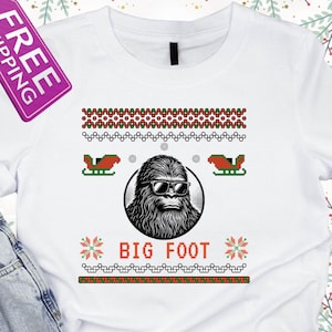 Bigfoot Christmas Holiday, Funny Sasquatch Christmas Squatching Bigfoot Xmas Tree Light shirt, Bigfoot Carrying Christmas Tree shirt