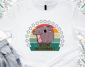 Moo Deng Pygmy Hippo T-Shirt: Ungovernable Humor, Animal Lover Gift