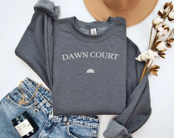 Sudadera bordada ACOTAR Dawn Court, Serie de ubicación Prythian, BookTok, Regalo librero, Corte de espinas y rosas, SJM