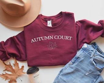 ACOTAR Autumn Court Embroidered Sweatshirt, Prythian Location Series, Forest House, BookTok, Bookish Gift, Court of Thorns and Roses, SJM