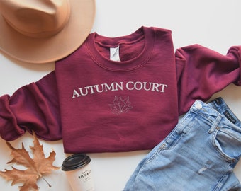 ACOTAR Autumn Court geborduurd sweatshirt, Prythian Location Series, Forest House, BookTok, leesgrage cadeau, Court of Thorns and Roses, SJM