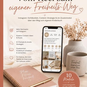 Instagram Course for Moms (PDF) | Social Media Workbook, Content Ideas, Side Income, Writing a Children's Book | Digital Download
