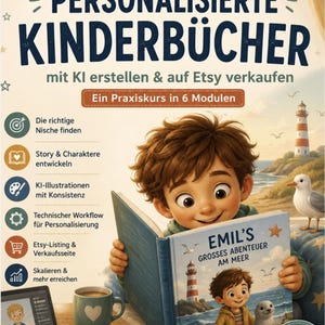 Digital practical course (PDF): Creating and selling personalized children's books. 6 modules, worksheets, checklists. No prior knowledge required.