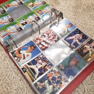 Baseball Card Album Binder Card Lot With Cards MLB Various Players 80s 90s Sports cards collectible