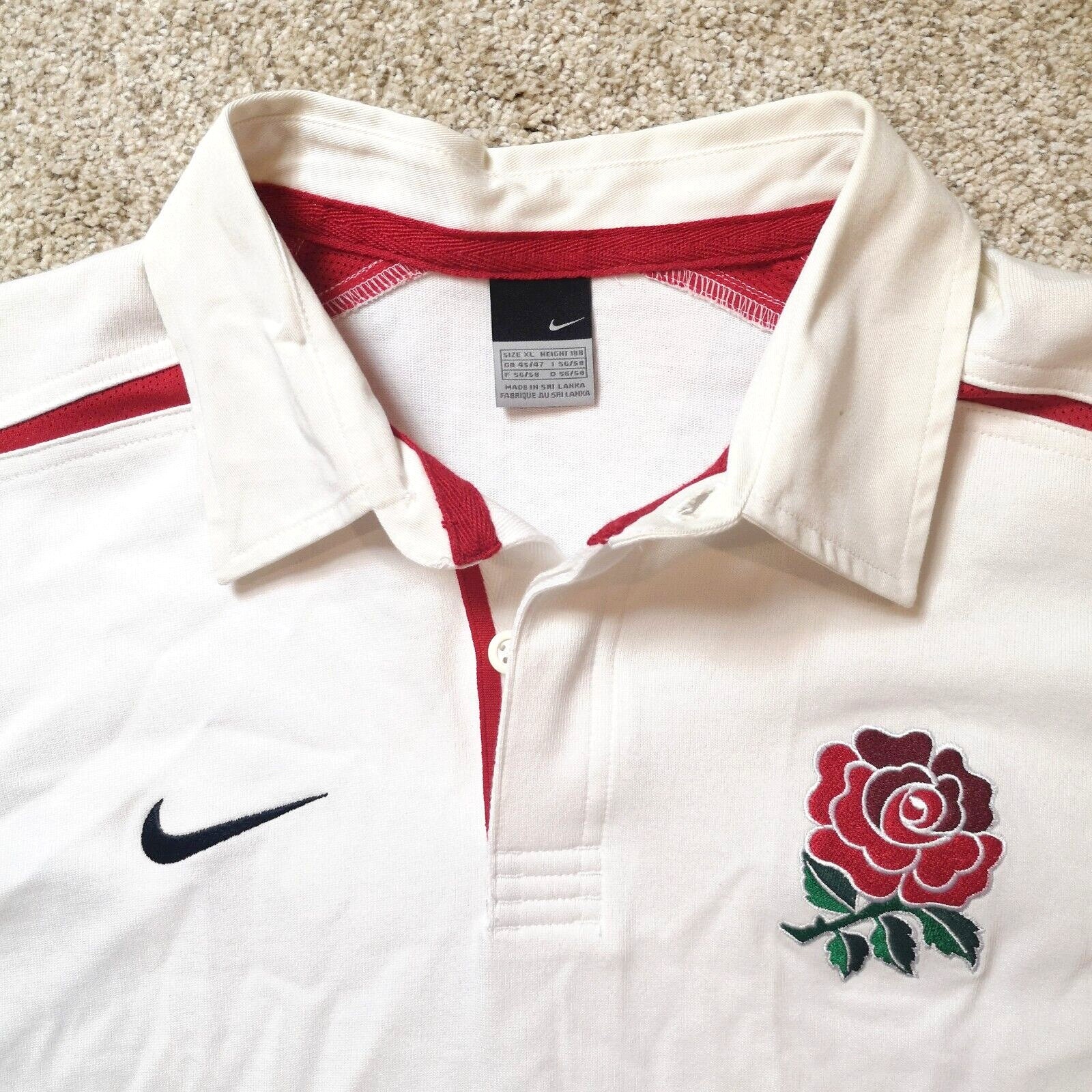 Nike England Rugby Jersey O2 English Rose XL POLO Long