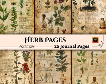 Witchcraft Junk Journal Spell Pages, Digital Scrapbook Paper Kit, Herbs Witch Printable, Gothic BOS Collage Sheet, Vintage Wicca Ephemera