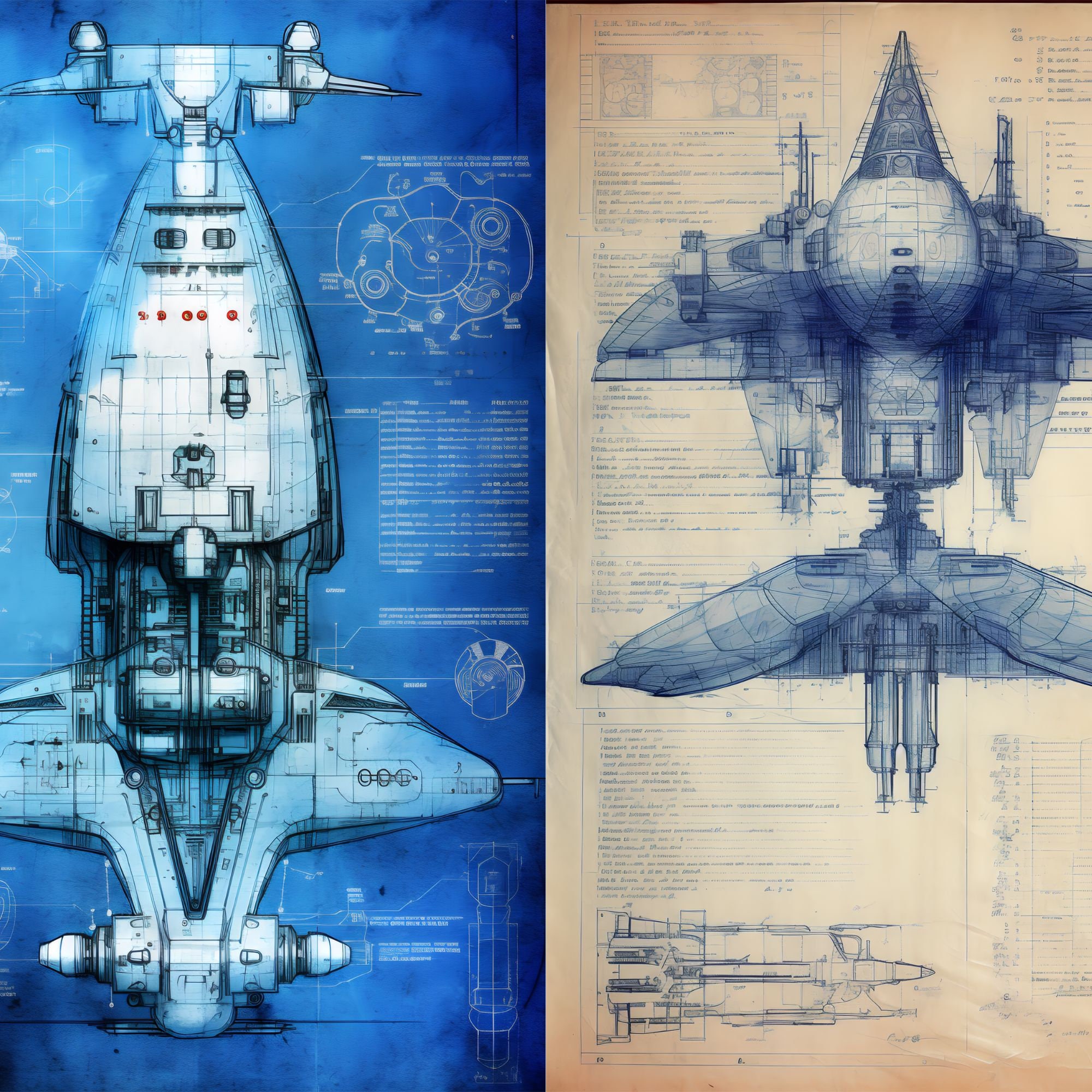 20-scifi-spaceship-blueprint-bundle-space-ephemera-pack-etsy-australia
