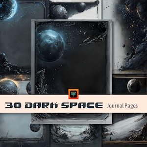Dark Space Junk Journal Seiten, Sci-Fi Scrapbooking, Science Fiction Gaming und Cosplay Prop Materialien, digitaler Download, Grim Dark Fantasy