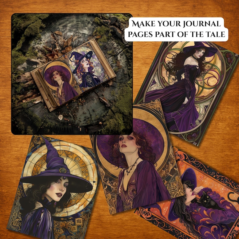 Amethyst Witch Junk Journal Kit, Digital Download, Witchy Ephemera ...