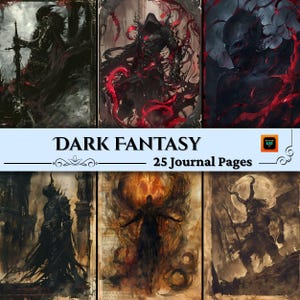 Dark Fantasy Junk Journal Kit, Horror Scrapbook Seiten, Crafting Ephemera, Buch der Schatten, Grimoire, digitale Druckvorlage, Halloween