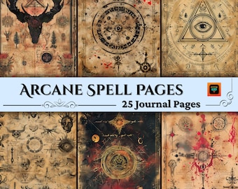 Book of Witchcraft Junk Journal Pages, Digital Scrapbook Paper Kit, Witch Spell Printable, Gothic BOS Collage Sheet, Vintage Wicca Ephemera