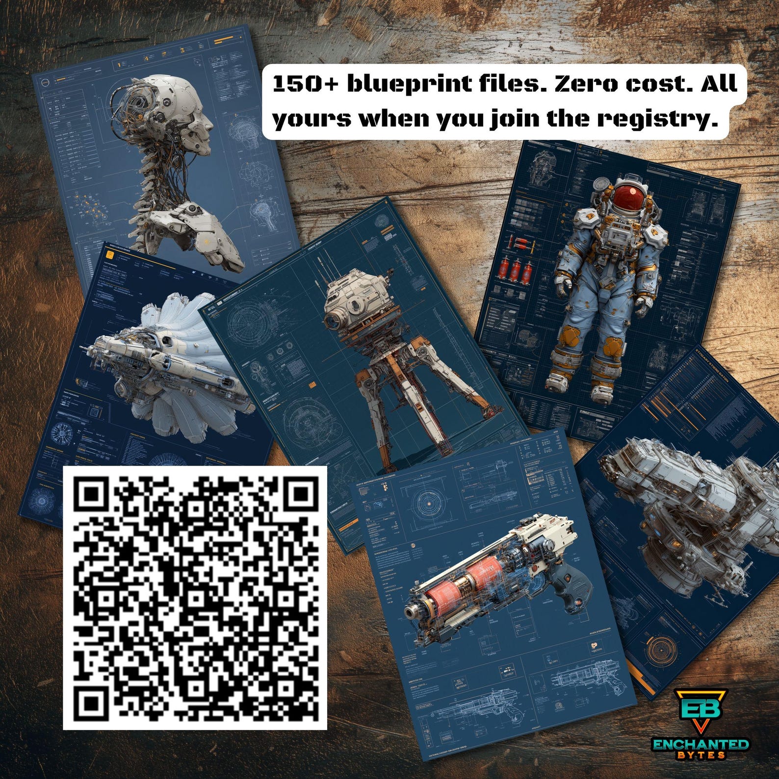 Sci-fi Alien Blueprints, TTRPG Handout, Cyberpunk Cosplay Prop, Science ...
